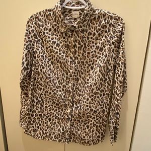 J. Crew Factory animal print button down shirt